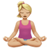 🧘🏼‍♀️ woman in lotus position: medium-light skin tone display on Apple